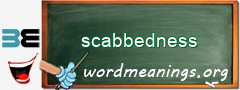 WordMeaning blackboard for scabbedness
